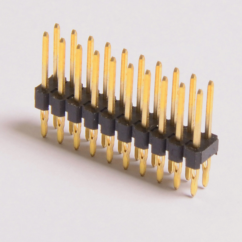 2.54间距 单层双排 压接式 免焊式 排针