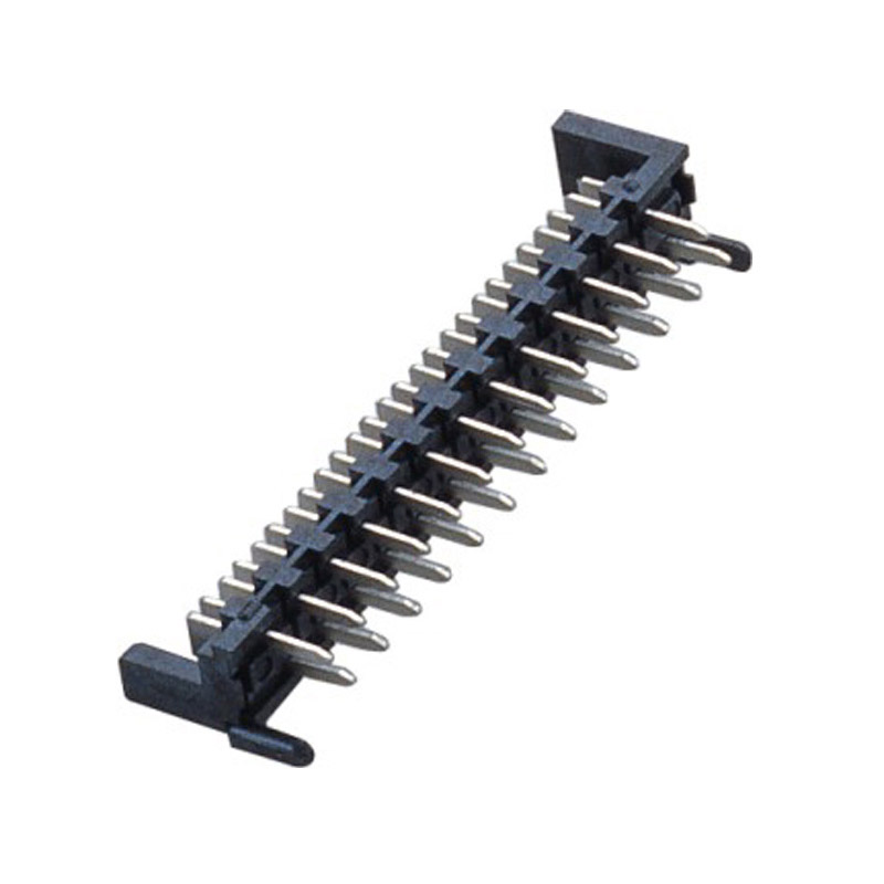 1.27mm SPC连接器20P,180度直针 带柱 LCP 黑色 镀雾锡