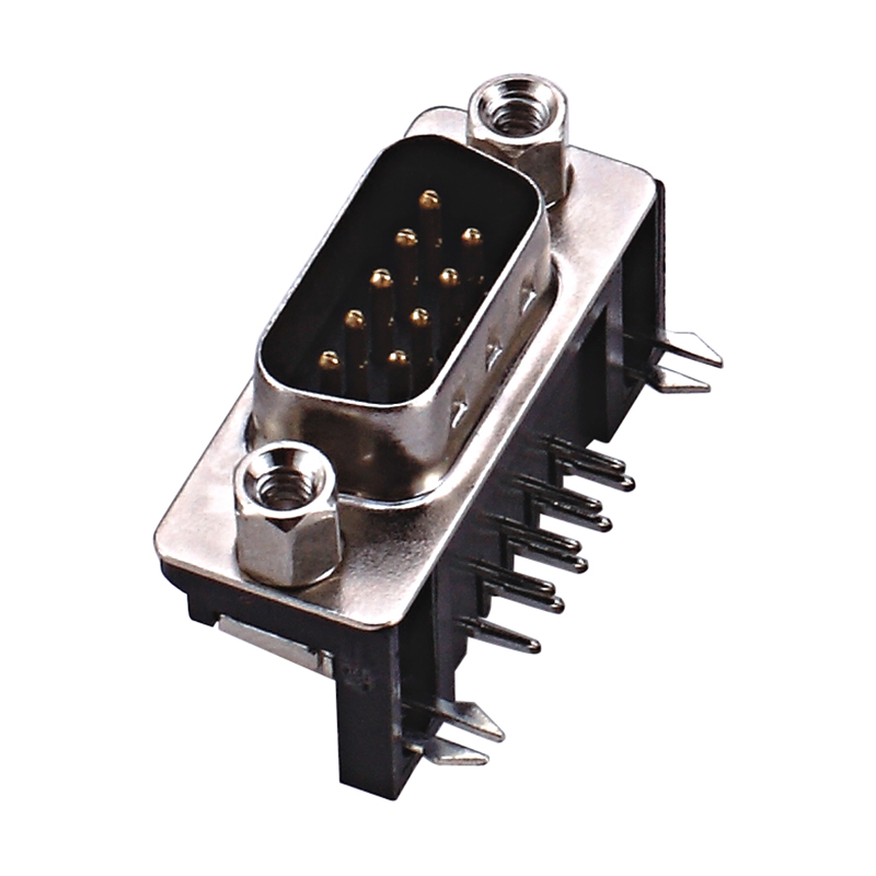 D-SUB 9P公座90度插板型,脚距8.08mm PBT黑色