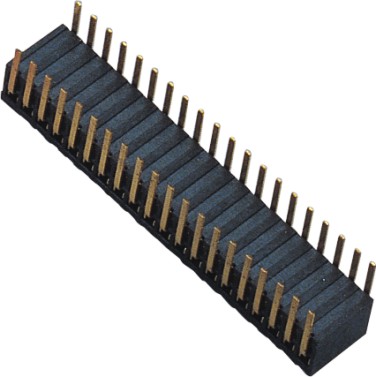 1.27MM 双排 90度弯针 塑胶高度H=3.5MM 侧插型 插板 排母 连接器 定制