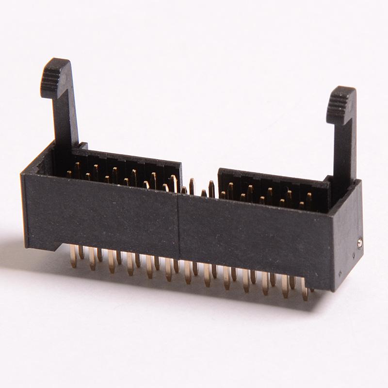 2.54mm  塑胶侧耳扣牛角 连接器 180度 DIP