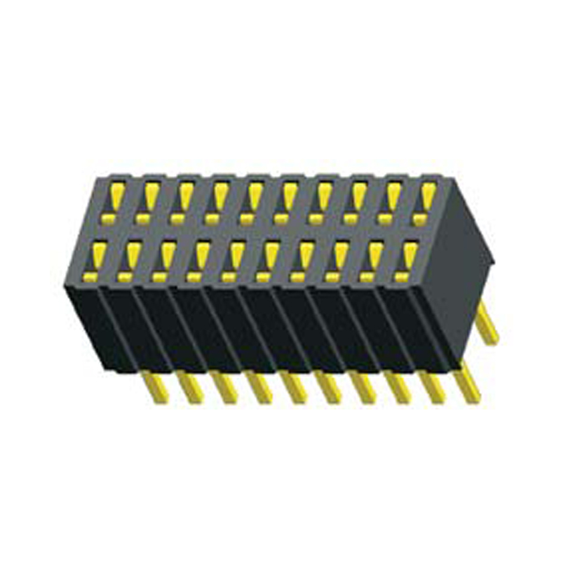 耐高温 1.27*2.54MM 双排  180°DIP  排母 生产