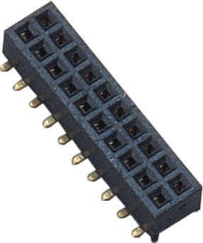 1.27MM  双排PA9T 180° SMT 排母 H=2.1