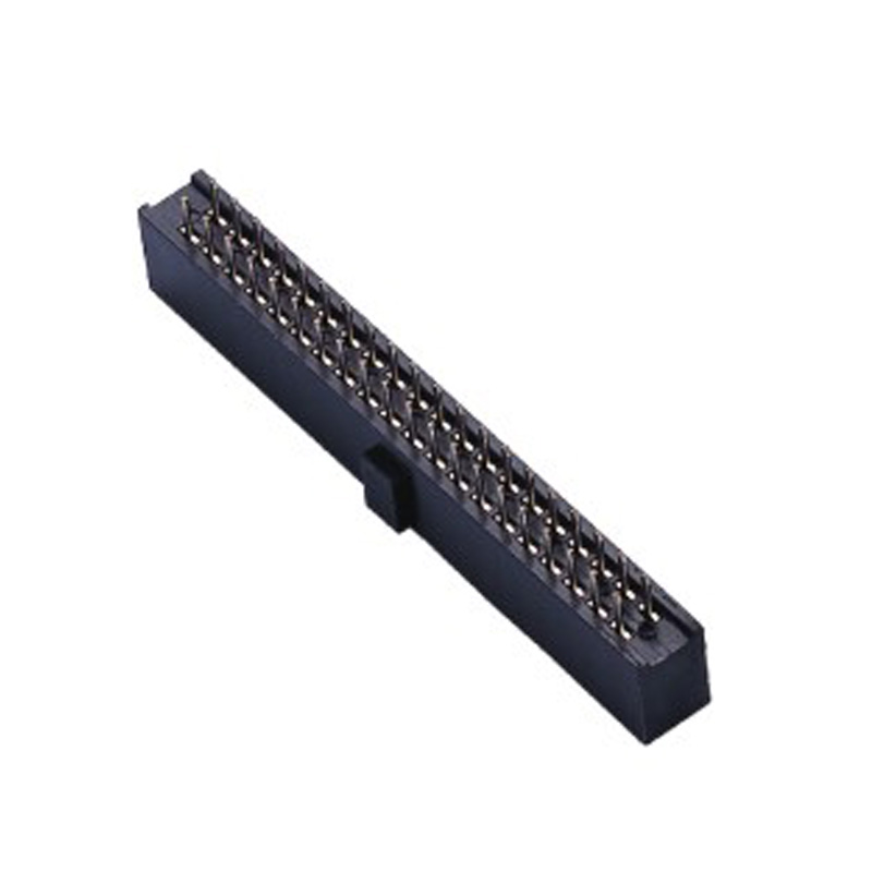 2.54MM  H=8.5MM  下插式 塑宽6.0带凸堵两端 双排 180°DIP 排母