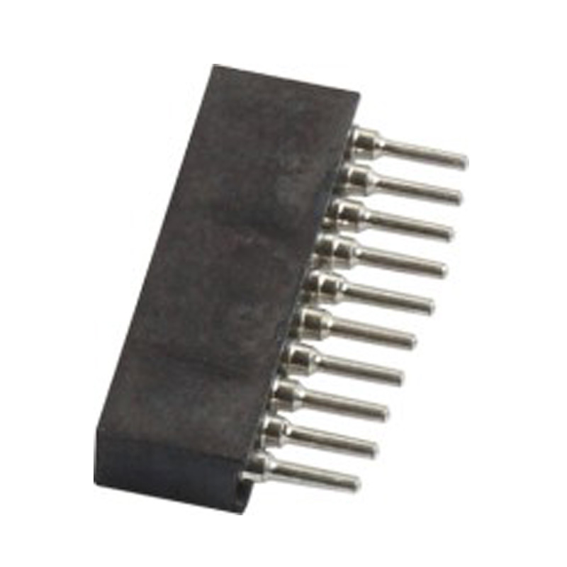1.27MM 单排 10P 直插 塑胶高度4.1  圆孔排母连接器
