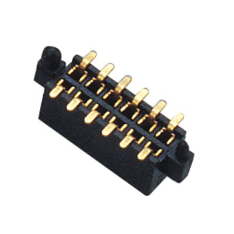 1.27MM 双排 180°SMT PA9T BK H=3.4 带大小柱 排母 供应